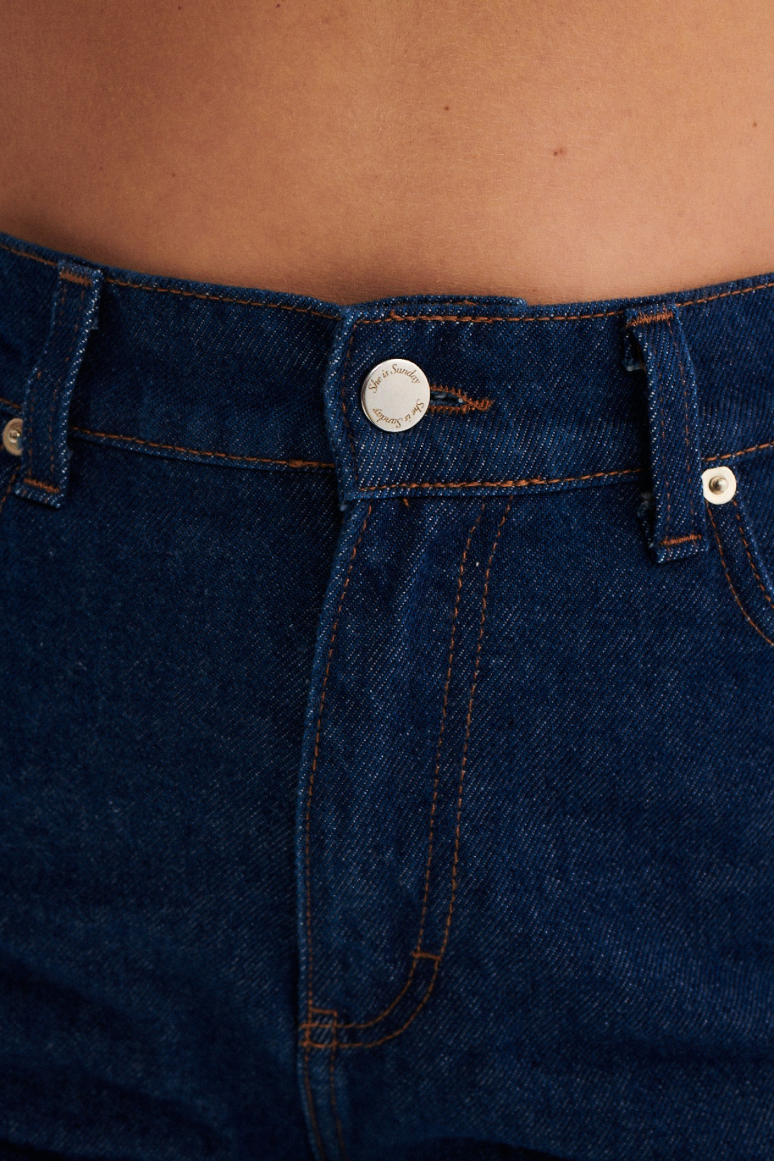 SPODNIE JEANSOWE FEMME CIEMNY NIEBIESKI - STANDARD