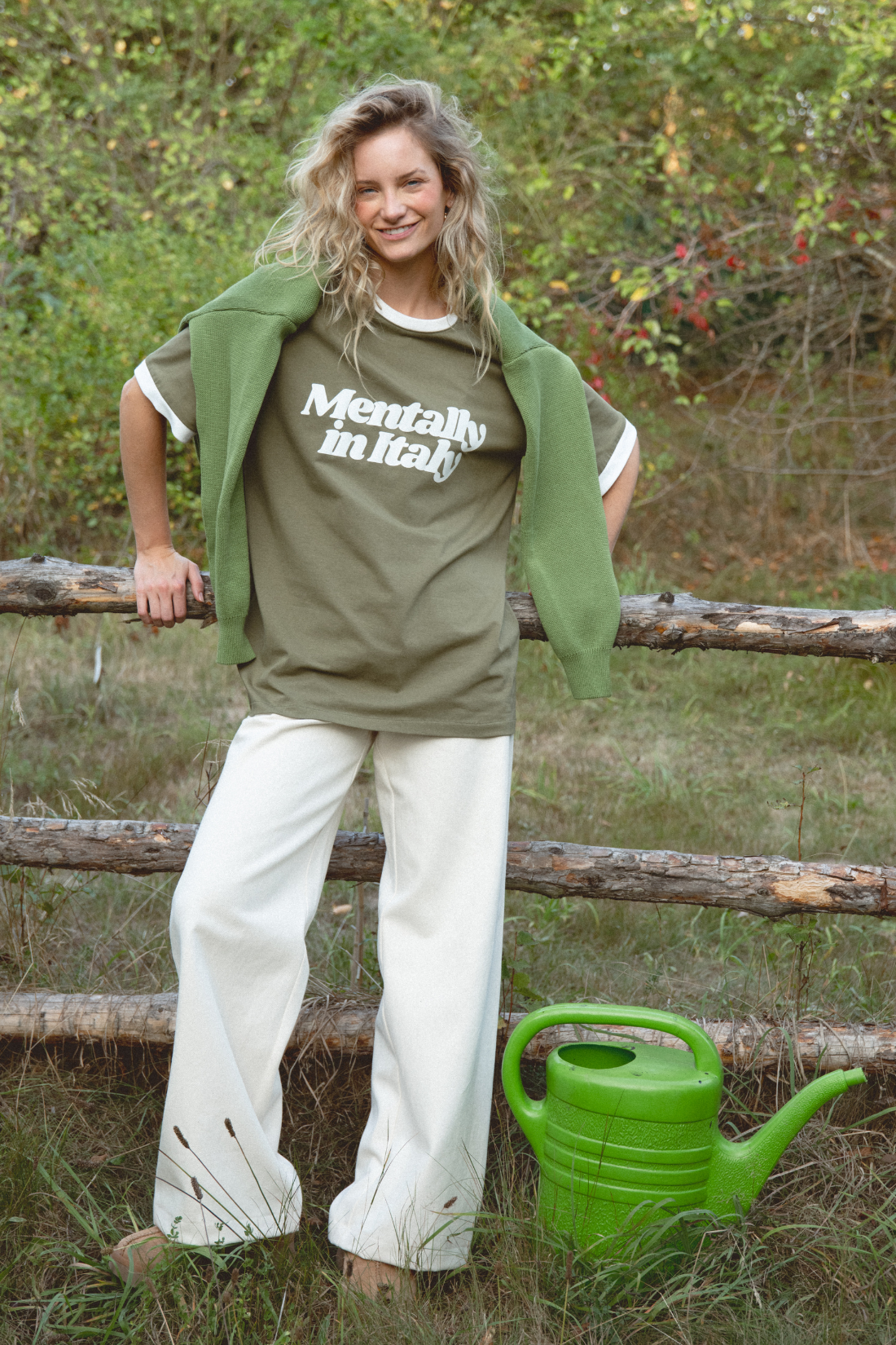 MENTALLY IN ITALY OLIVE T-SHIRT - UNISEX