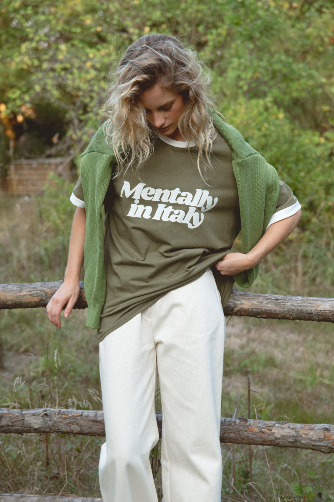 MENTALLY IN ITALY OLIVE T-SHIRT - UNISEX