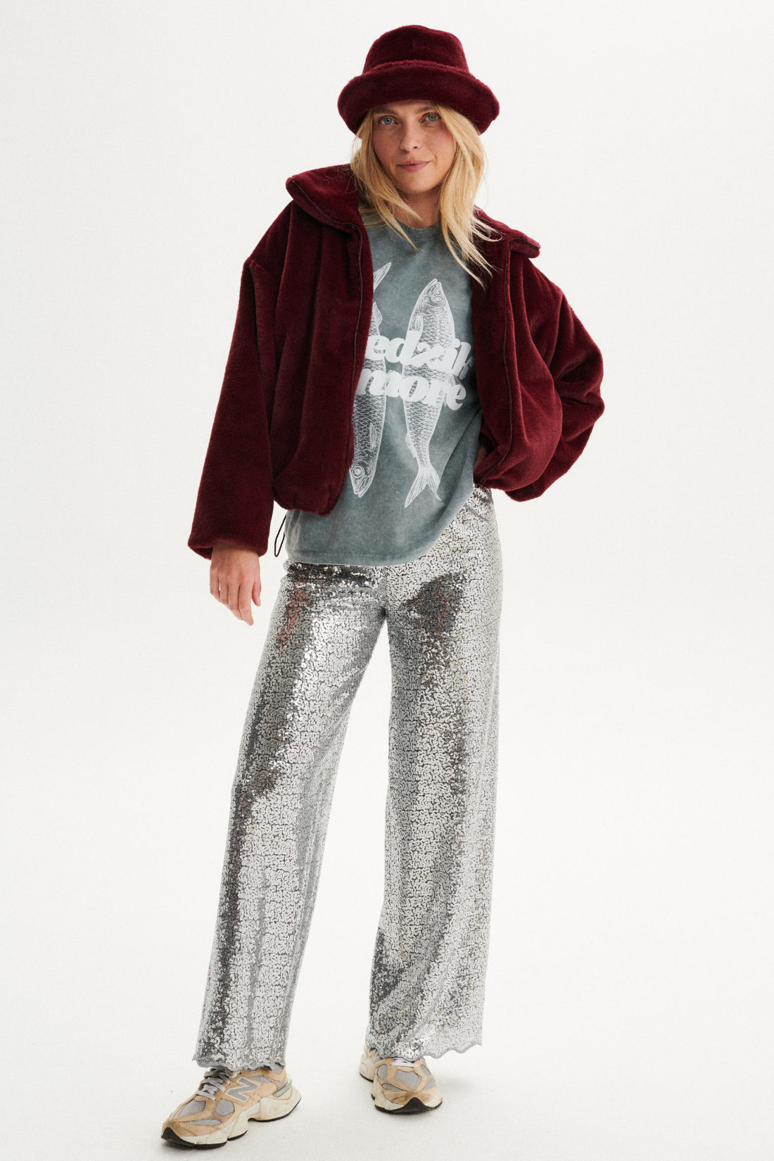 SPODNIE CEKINOWE CRYSTAL SREBRNE