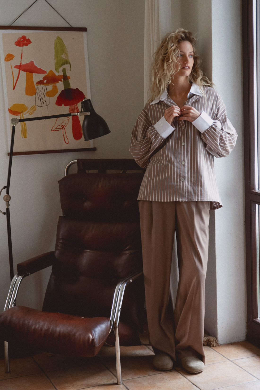 SPODNIE PANTALONI MOKKA