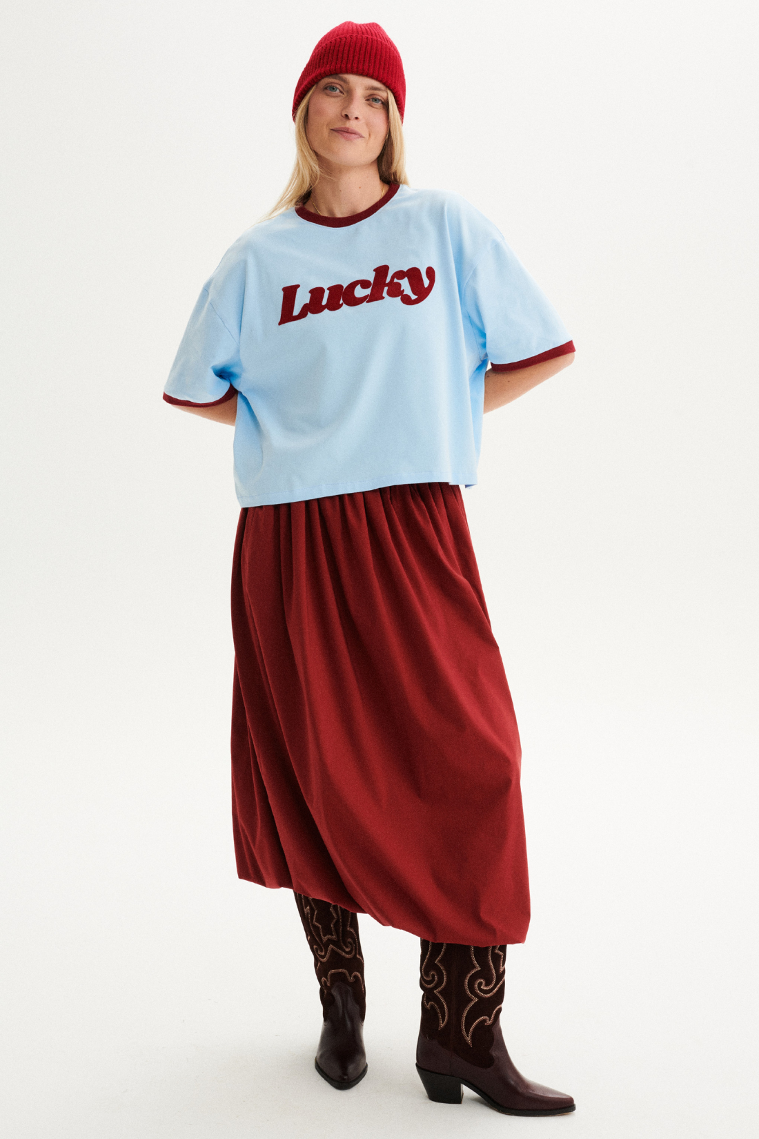 T-SHIRT LUCKY BŁĘKITNY