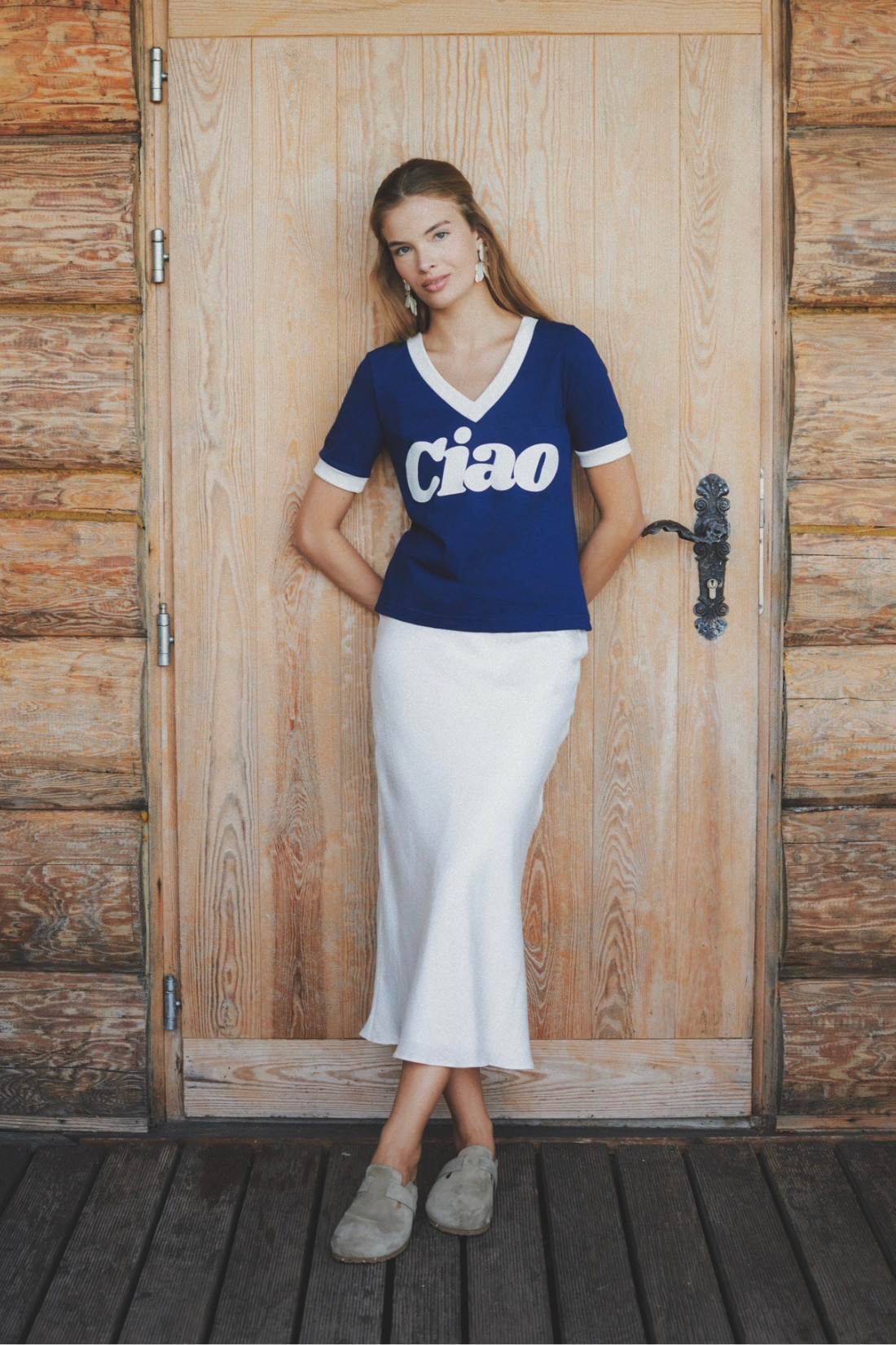 T-SHIRT CIAO V-NECK NAVY