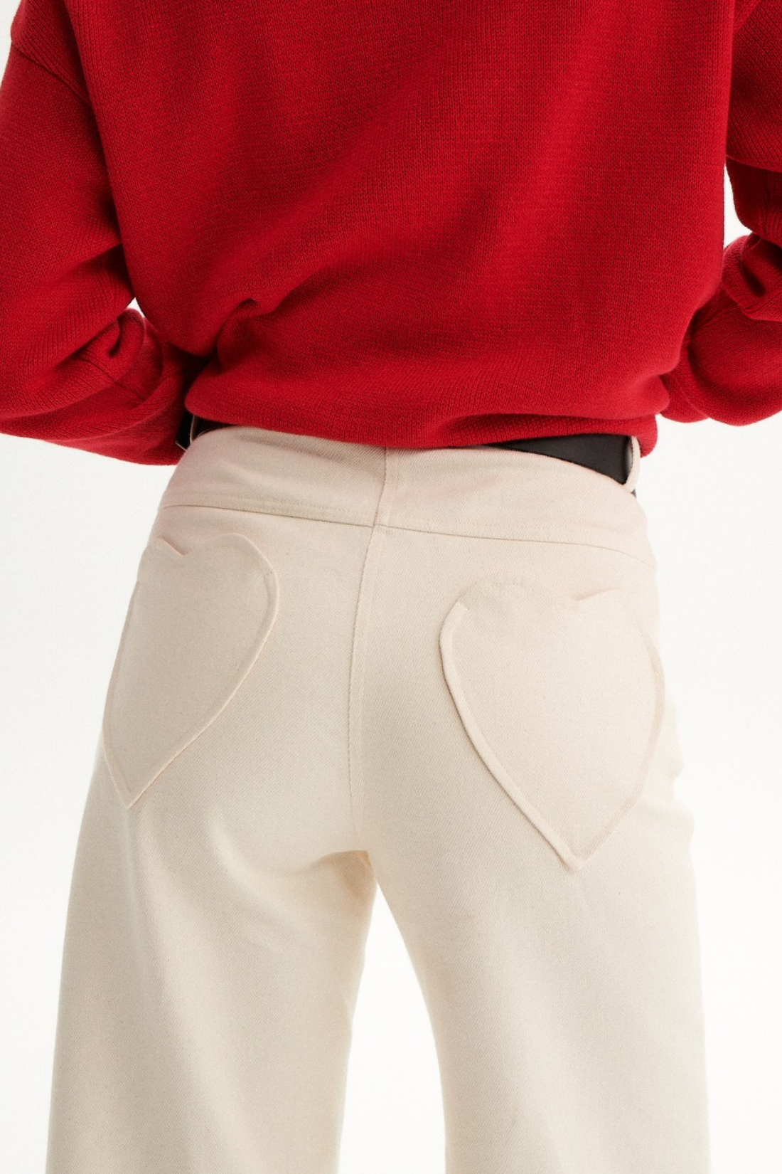 SPODNIE JEANSOWE LOVELY KREMOWE