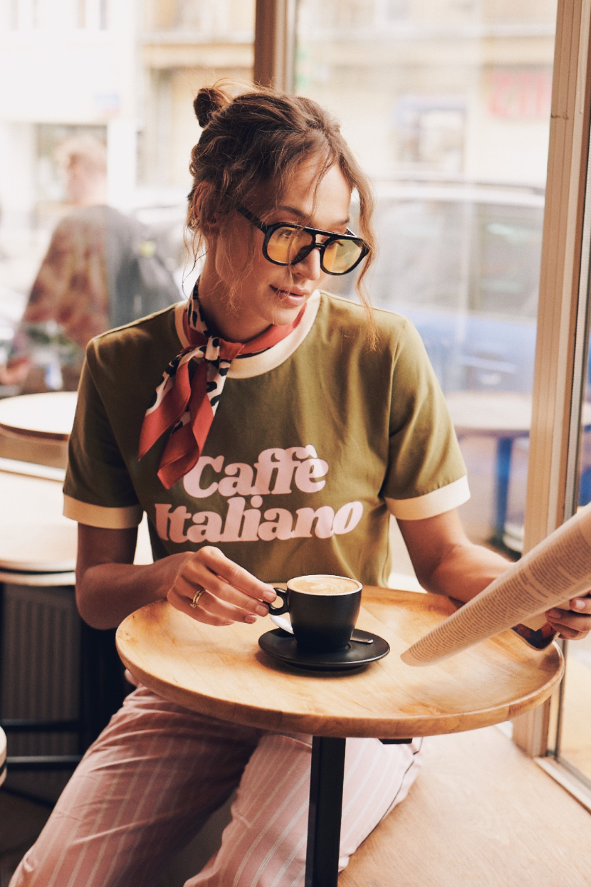 T-SHIRT CAFFE ITALIANO KHAKI