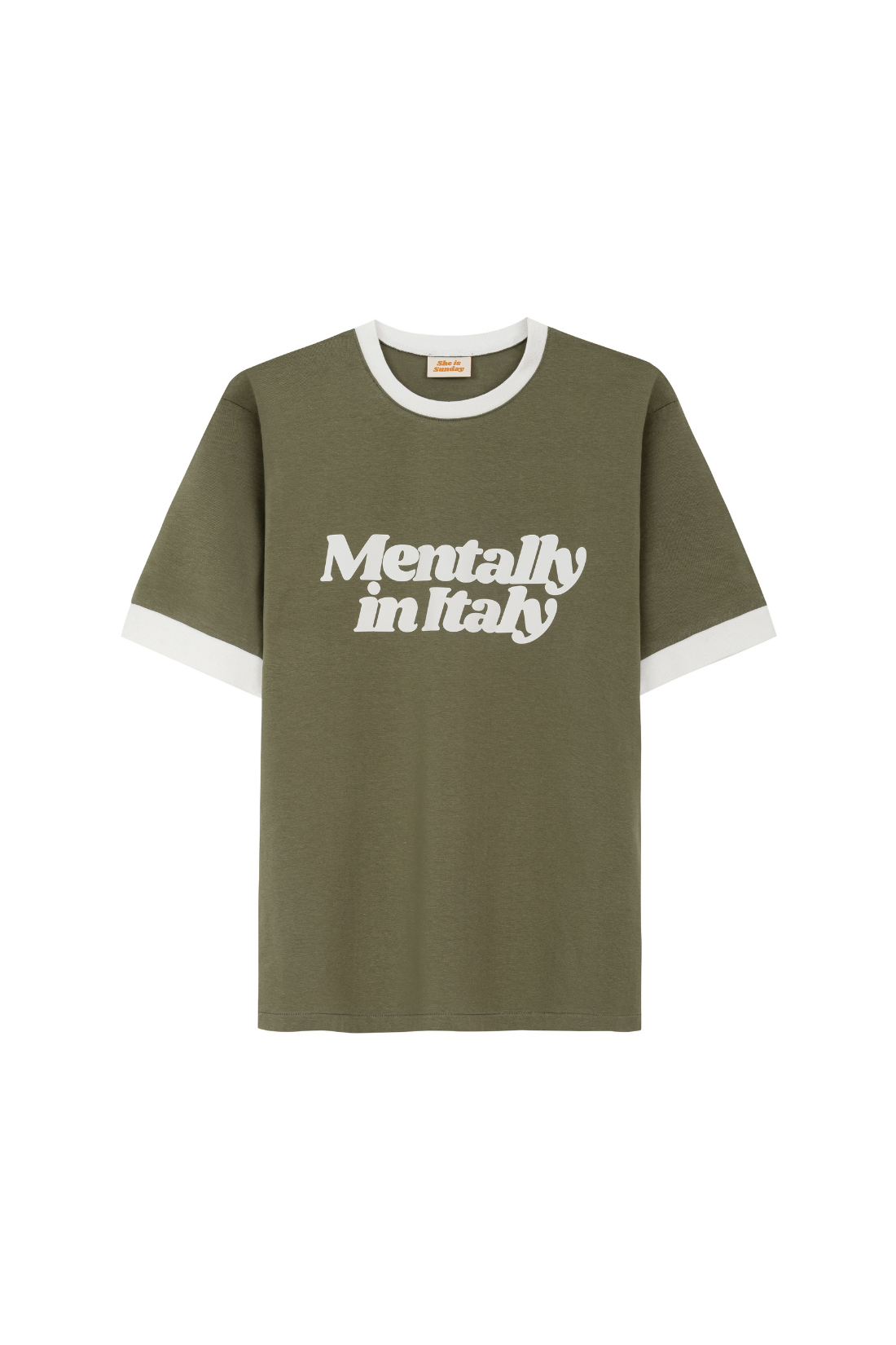 MENTALLY IN ITALY OLIVE T-SHIRT - UNISEX