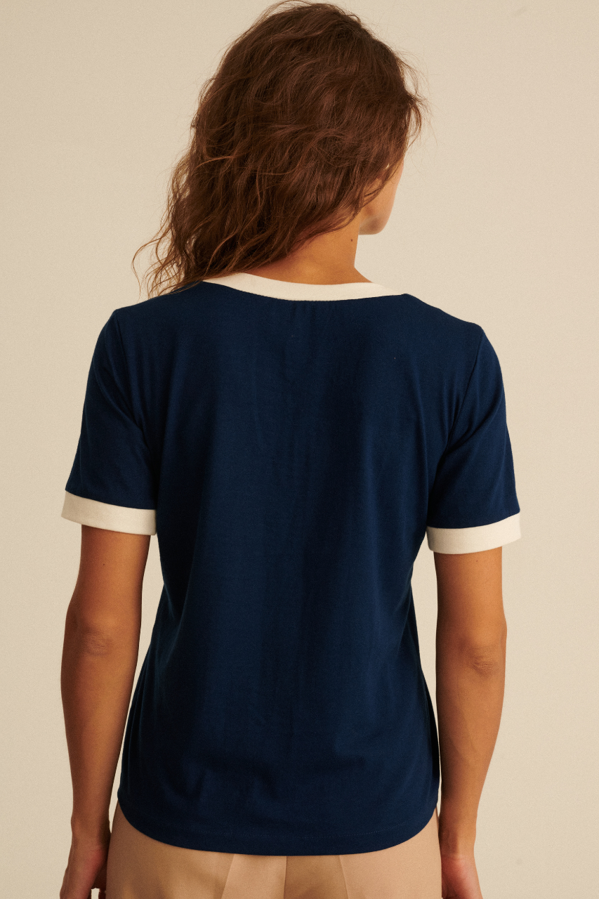 T-SHIRT CIAO V-NECK NAVY