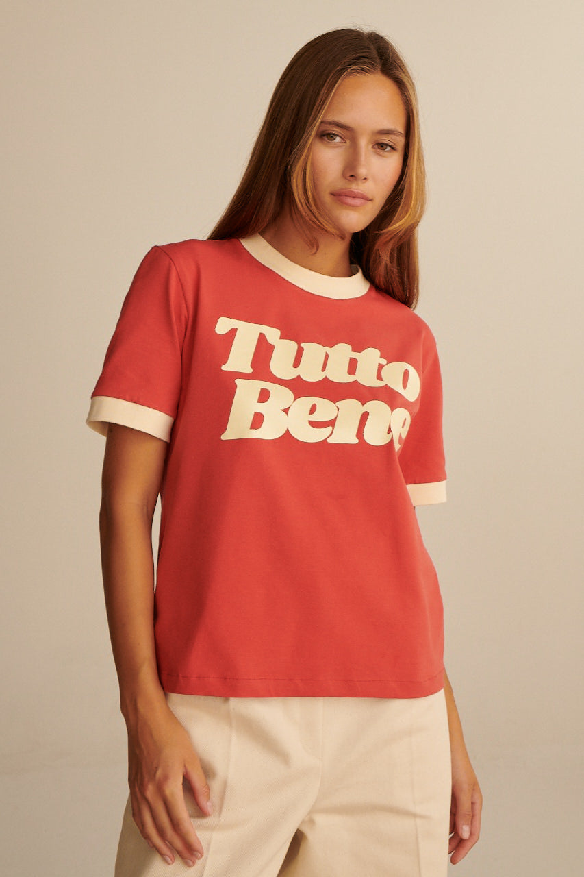 T-SHIRT TUTTO BENE RETRO RED