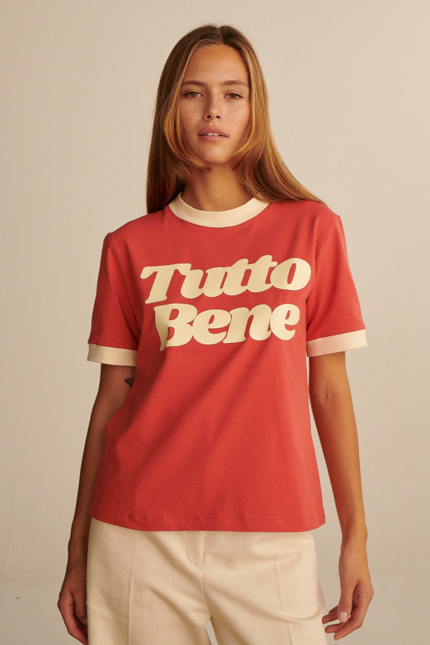 T-SHIRT TUTTO BENE RETRO RED