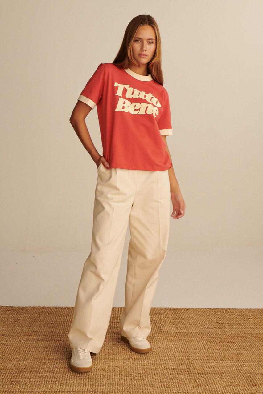 T-SHIRT TUTTO BENE RETRO RED