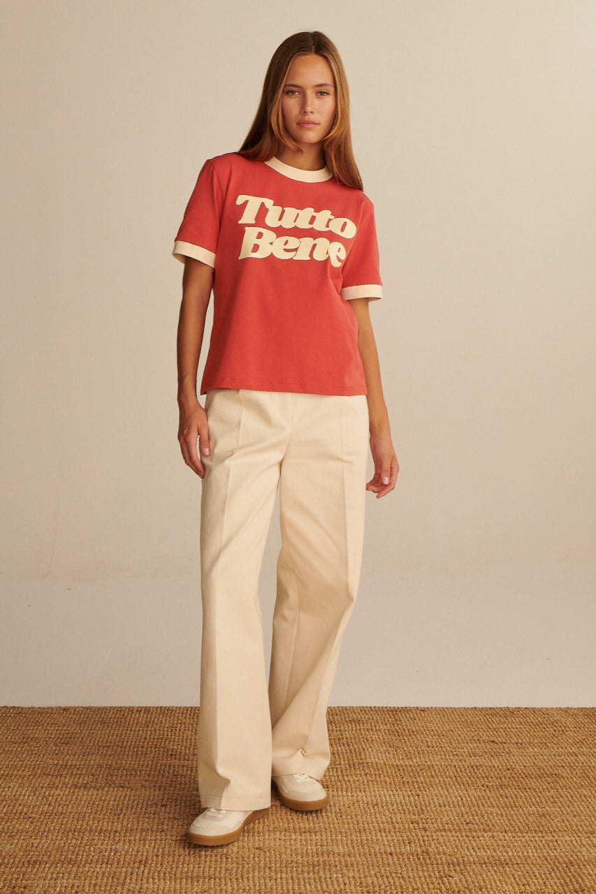 T-SHIRT TUTTO BENE RETRO RED