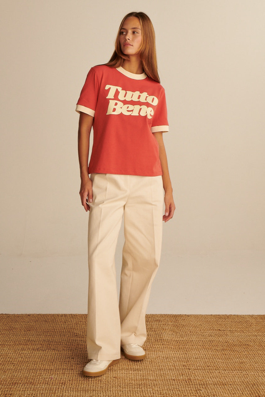 T-SHIRT TUTTO BENE RETRO RED