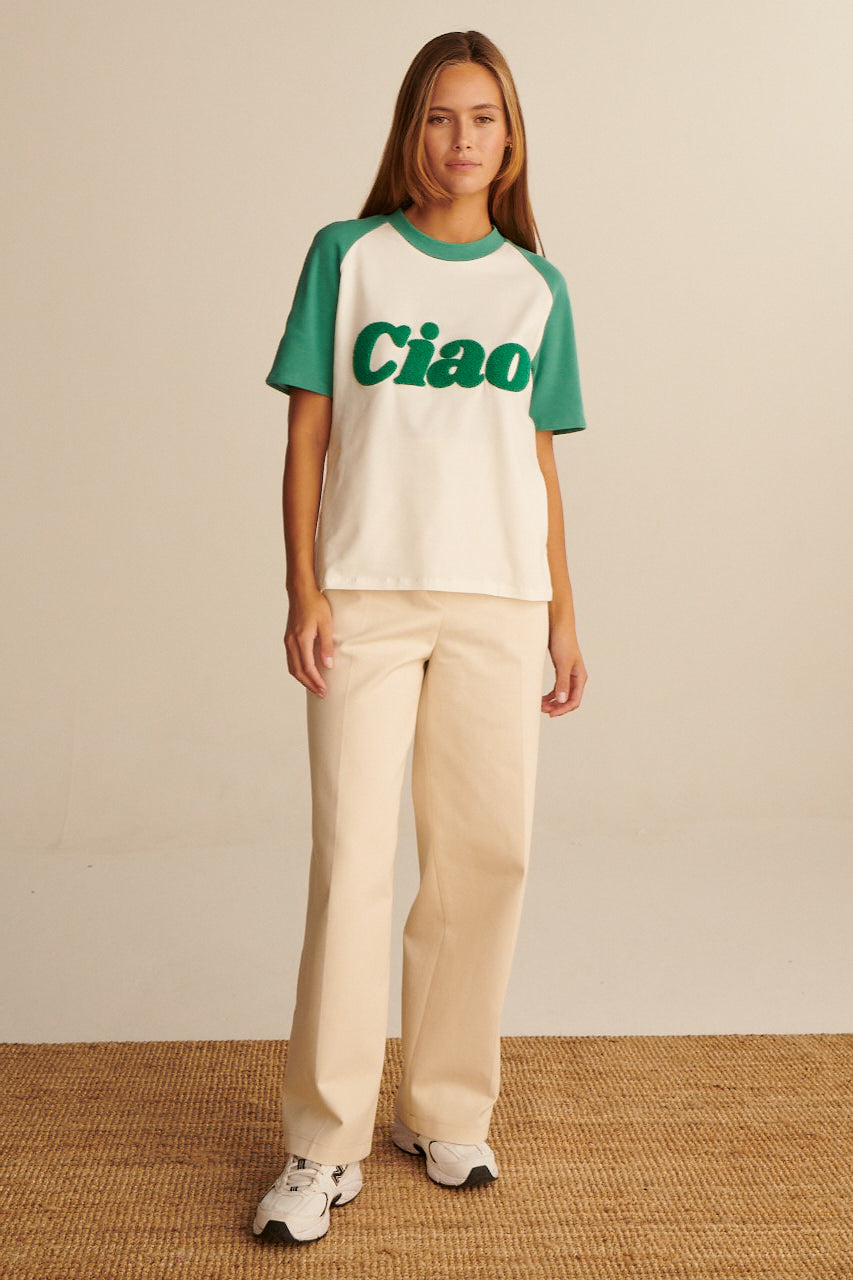 T-SHIRT BASEBALL CIAO GREEN