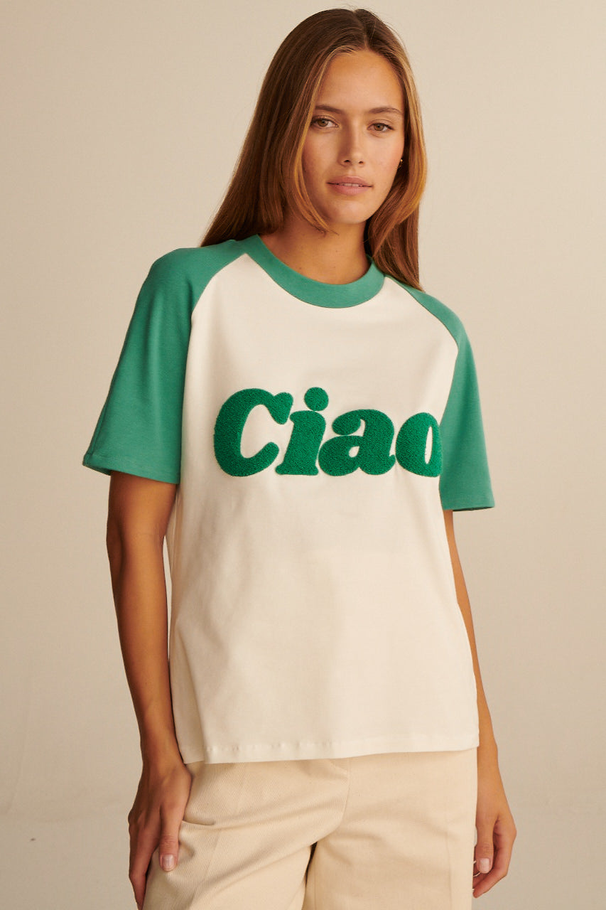 T-SHIRT BASEBALL CIAO GREEN