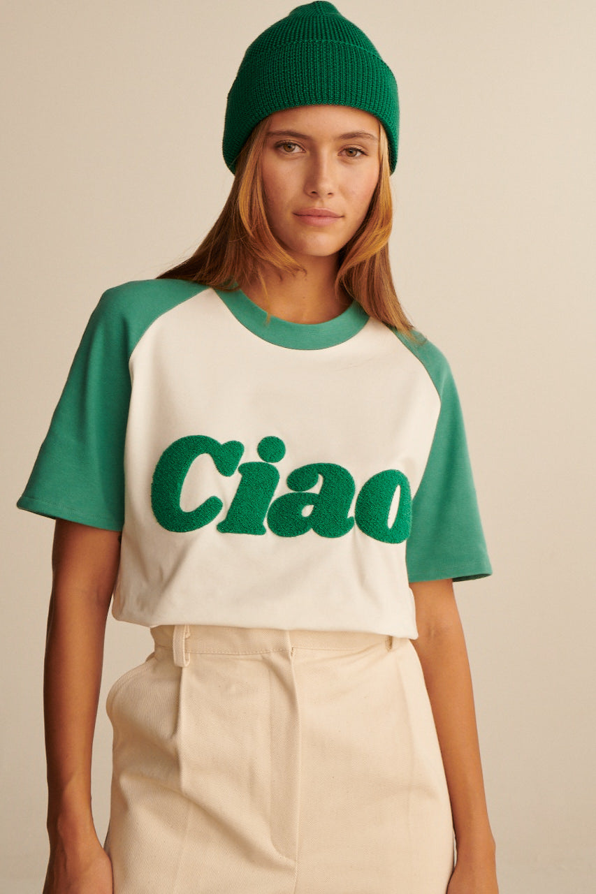 T-SHIRT BASEBALL CIAO GREEN