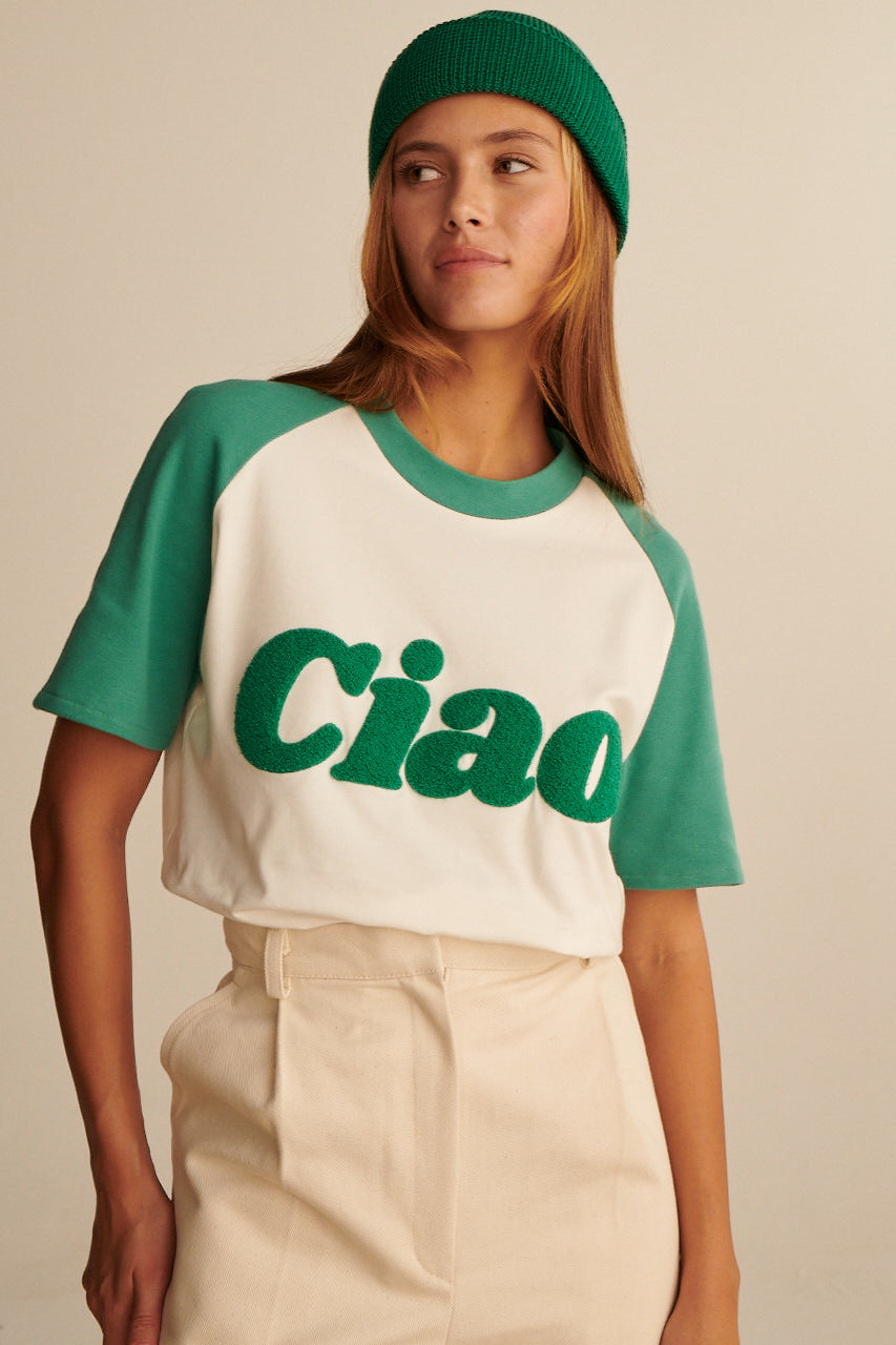 T-SHIRT BASEBALL CIAO GREEN