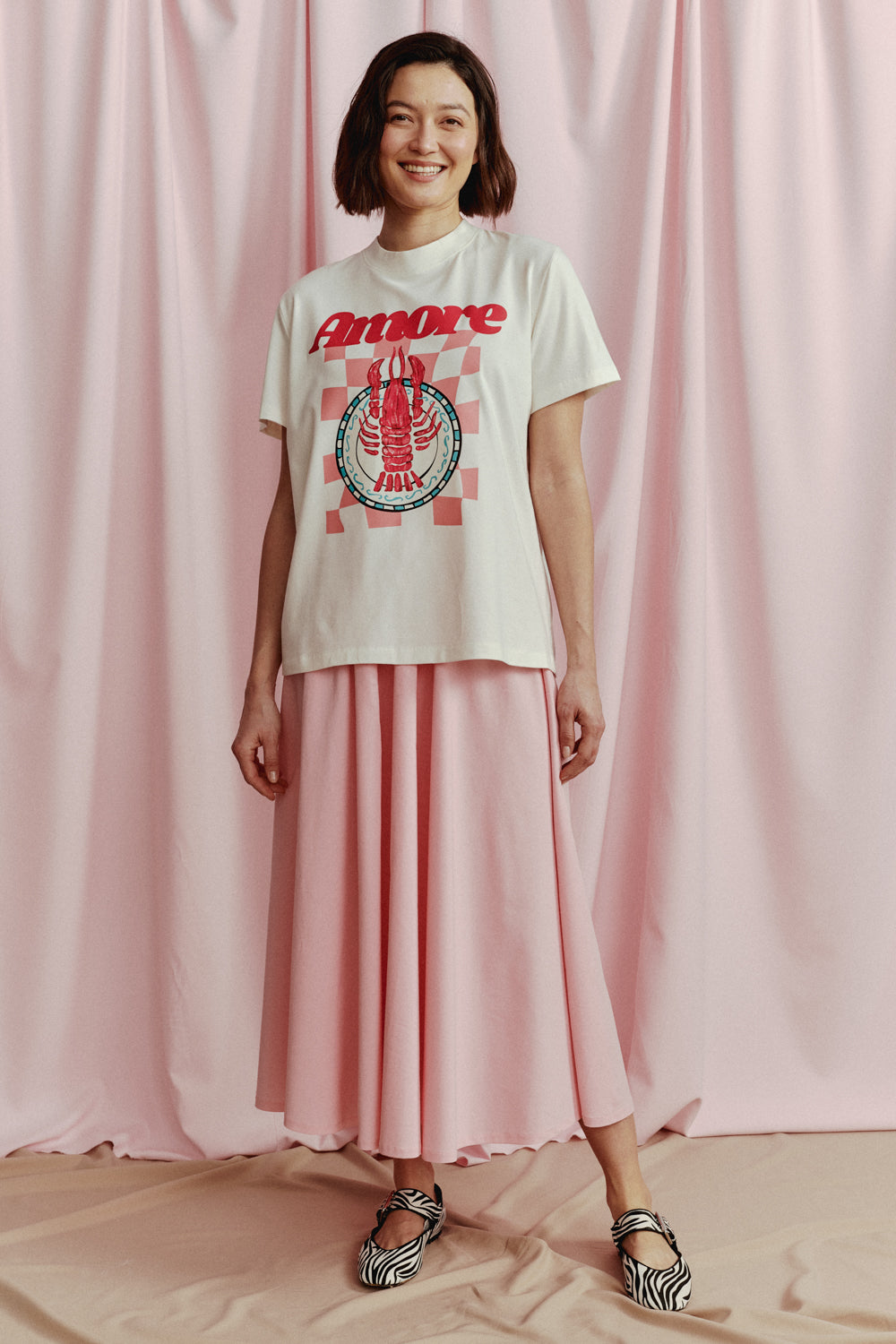 T-SHIRT AMORE LOBSTER BIAŁY