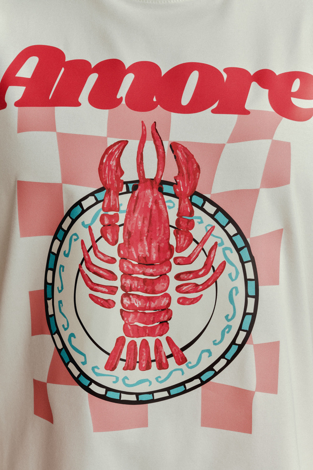 T-SHIRT AMORE LOBSTER BIAŁY