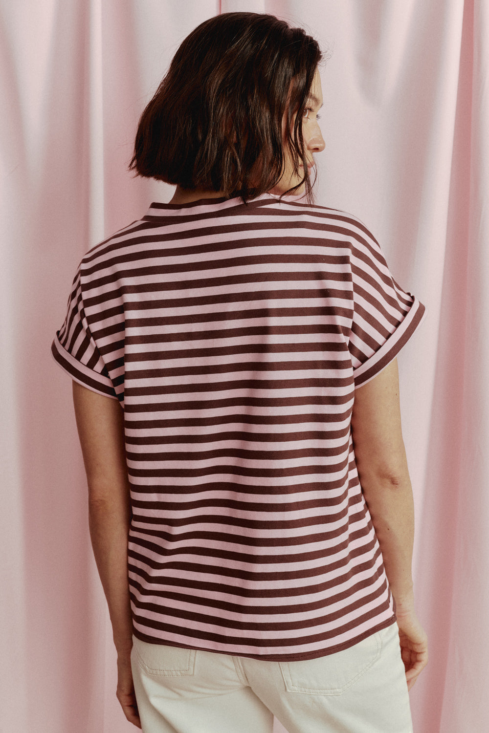 T-SHIRT SENORITA STRIPED RÓŻOWY