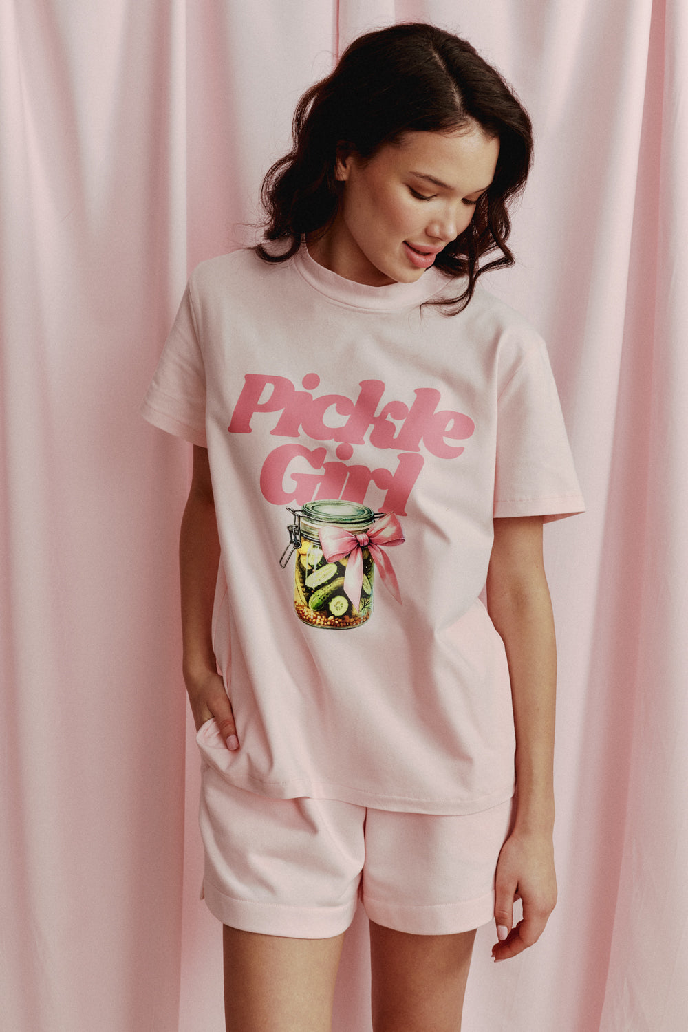 T-SHIRT PICKLE RELAXED RÓŻOWY