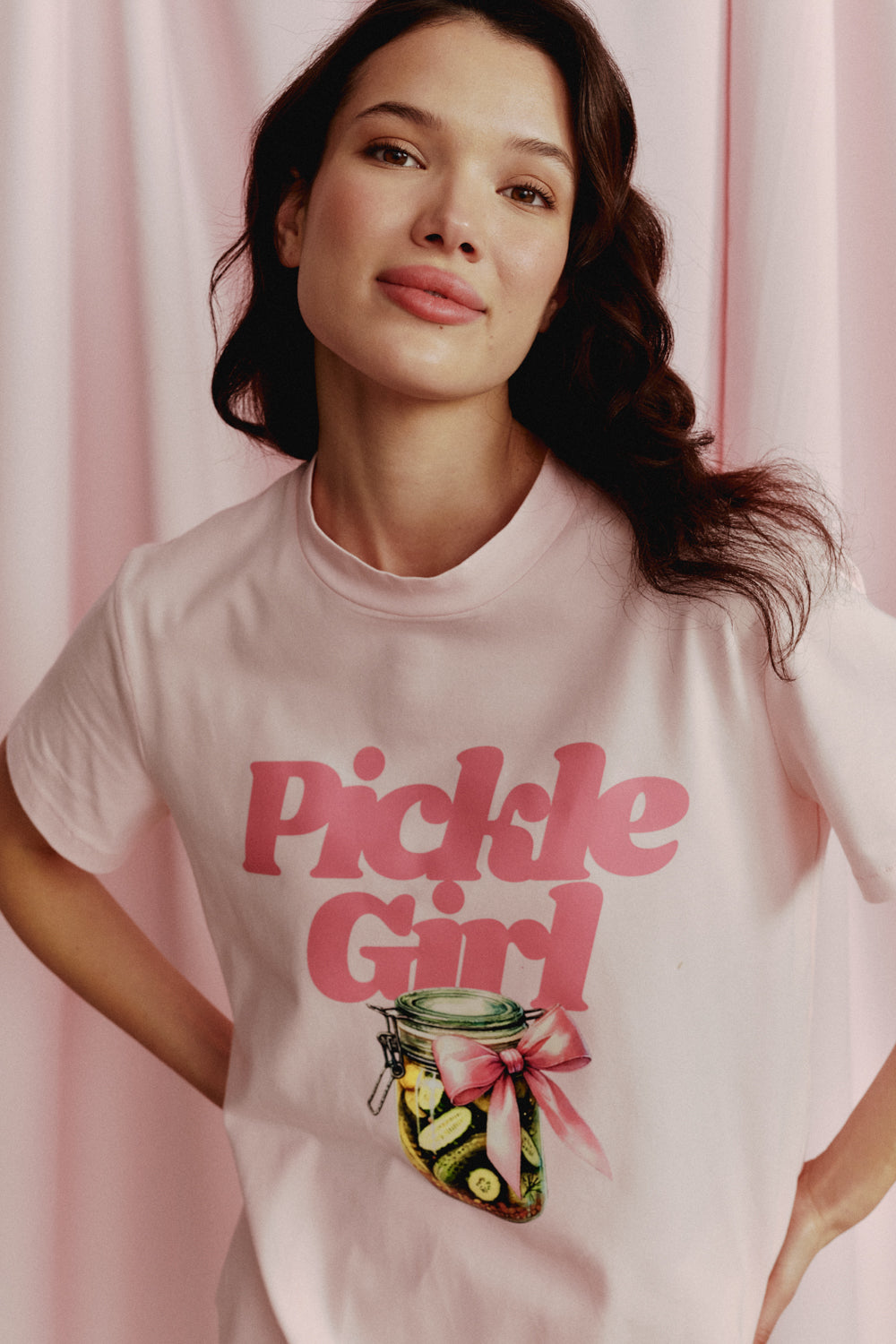 T-SHIRT PICKLE RELAXED RÓŻOWY