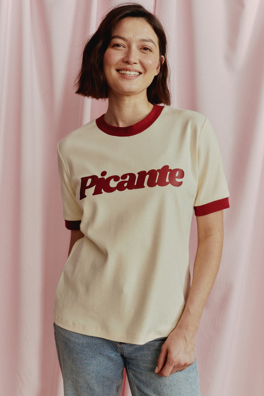 T-SHIRT PICANTE KREMOWY
