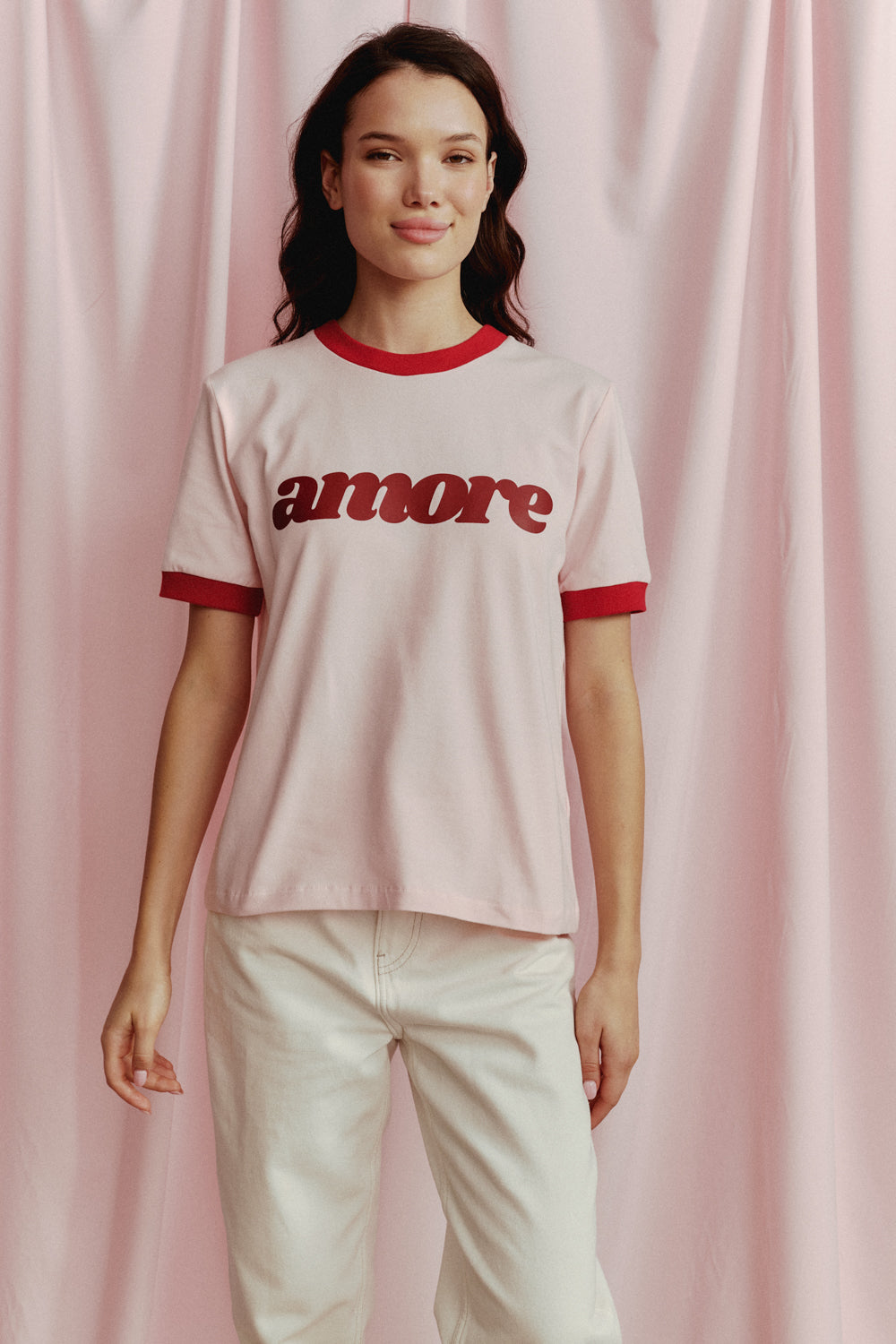 T-SHIRT AMORE RÓŻOWY