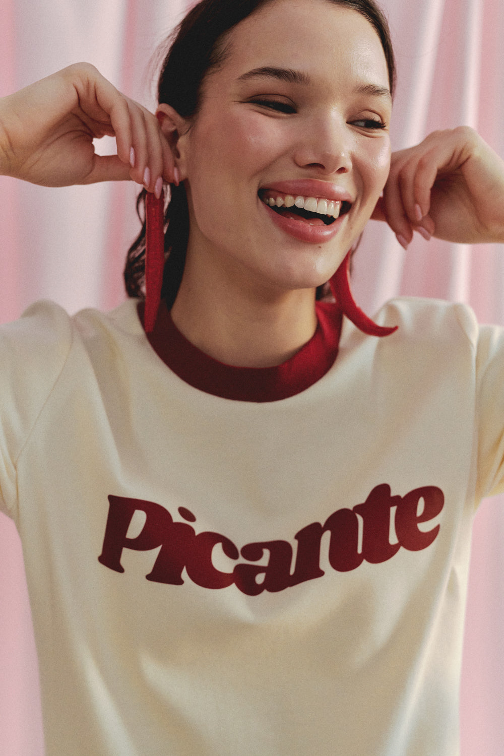 T-SHIRT PICANTE KREMOWY