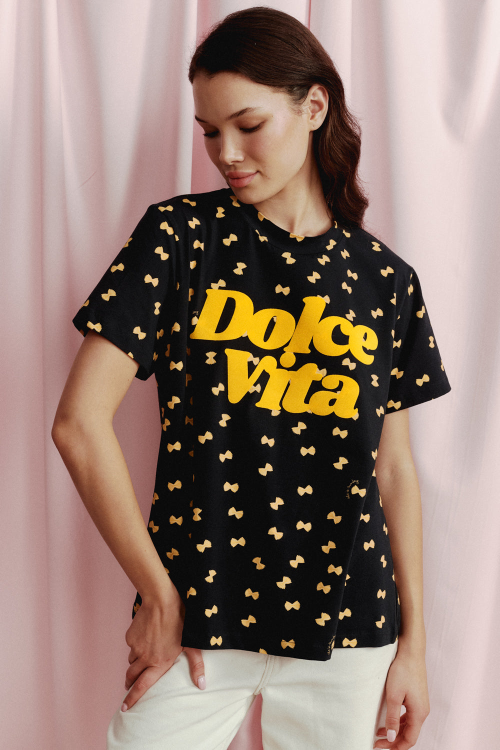 T-SHIRT FARFALLE GRANATOWY