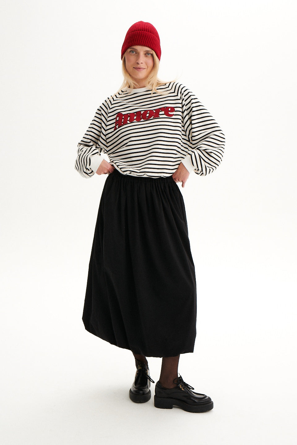 BLUZA CHIARA STRIPED KREMOWA