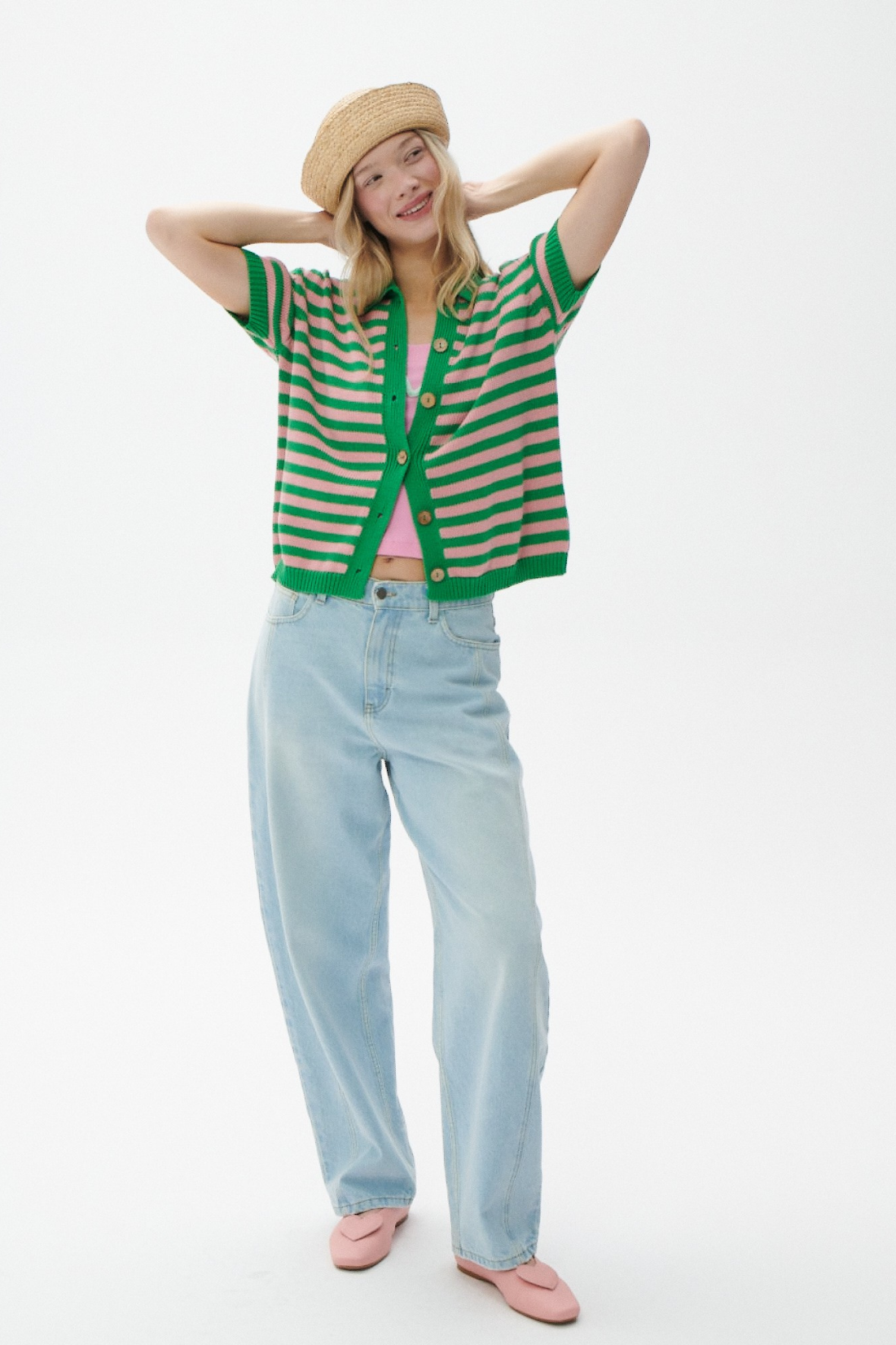 JEANSY ELARA BARREL TALL JASNY NIEBIESKI