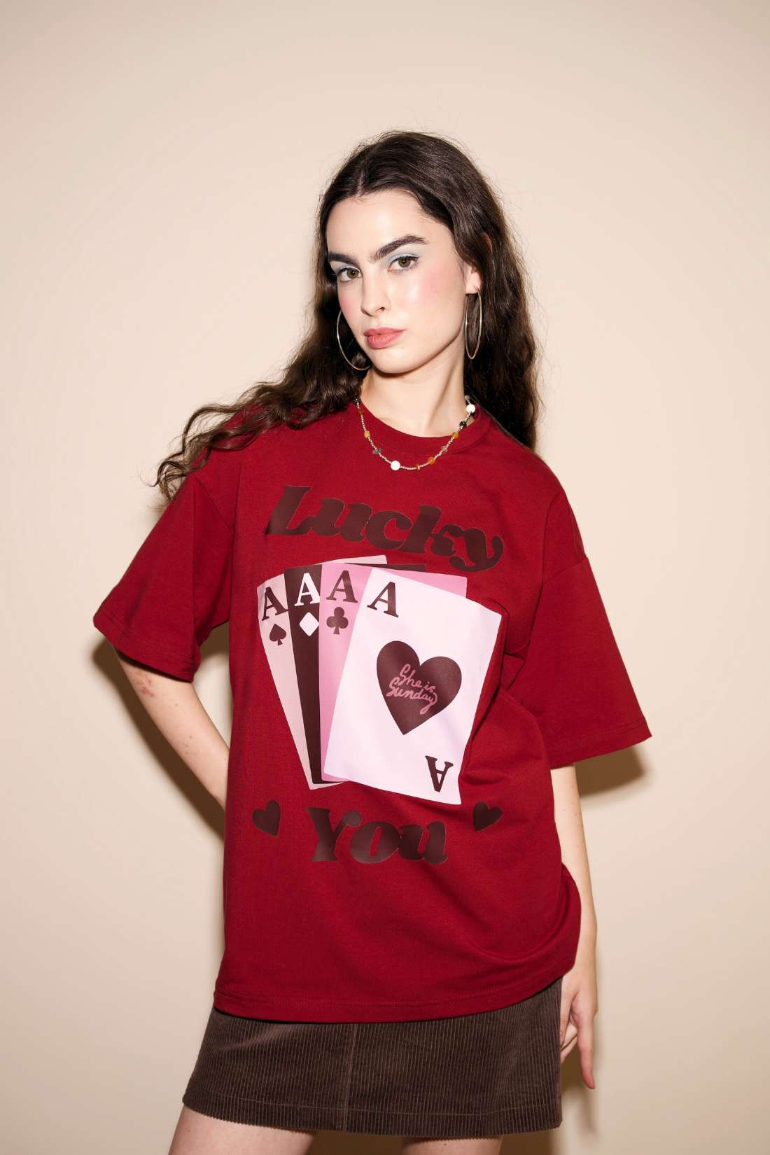 T-SHIRT LUCKY YOU BORDOWY