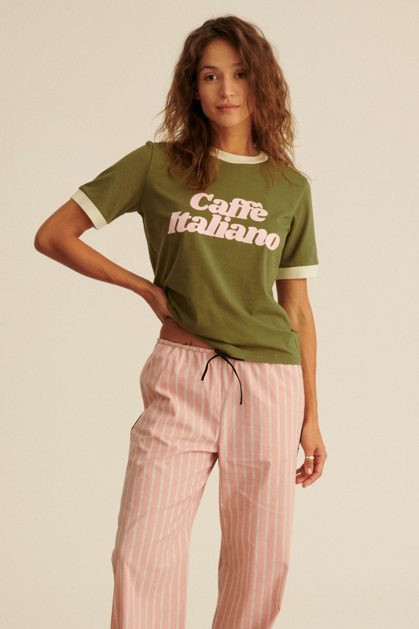 T-SHIRT CAFFE ITALIANO KHAKI