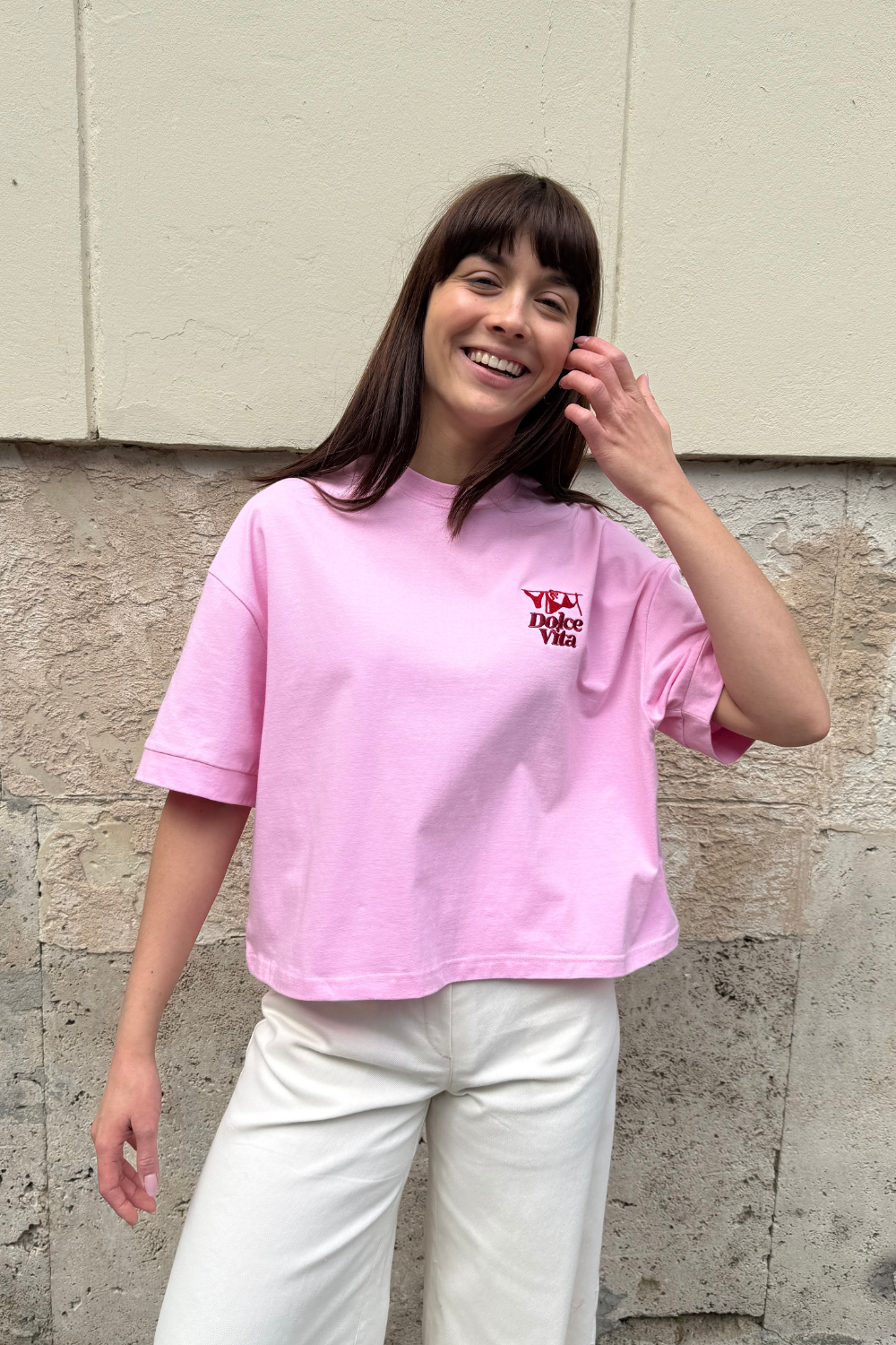 T-SHIRT BIKINI BOXY RÓŻOWY