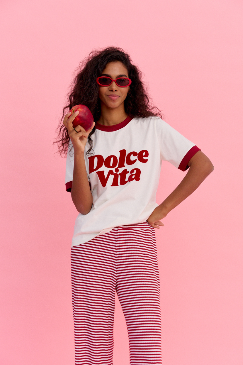 T-SHIRT DOLCE VITA BIAŁY