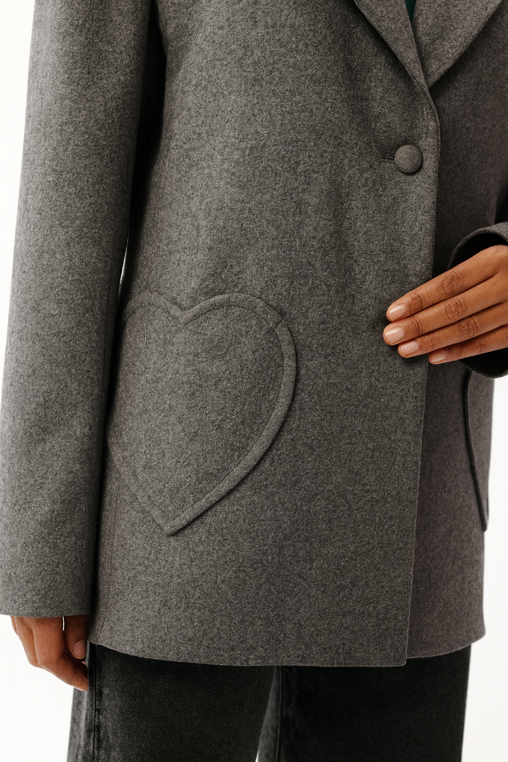 MARYNARKA ADORE WEŁNIANA SZARA