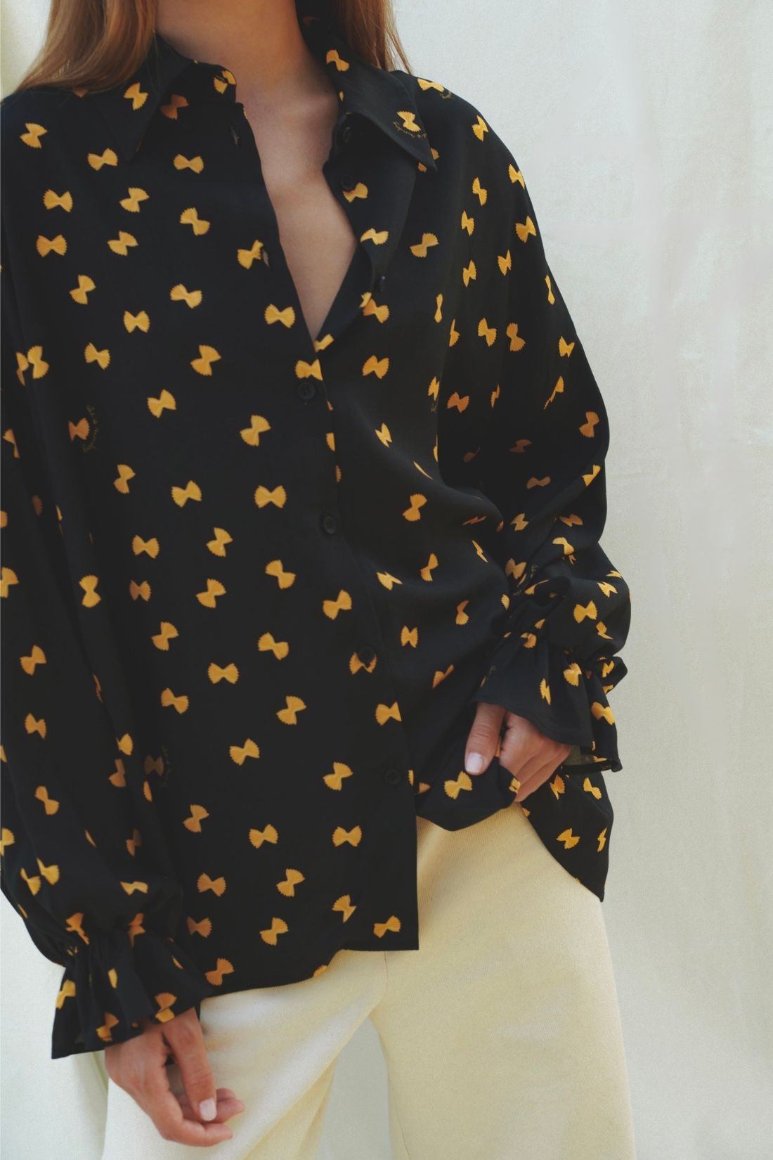 BLACK FARFALLE SHIRT