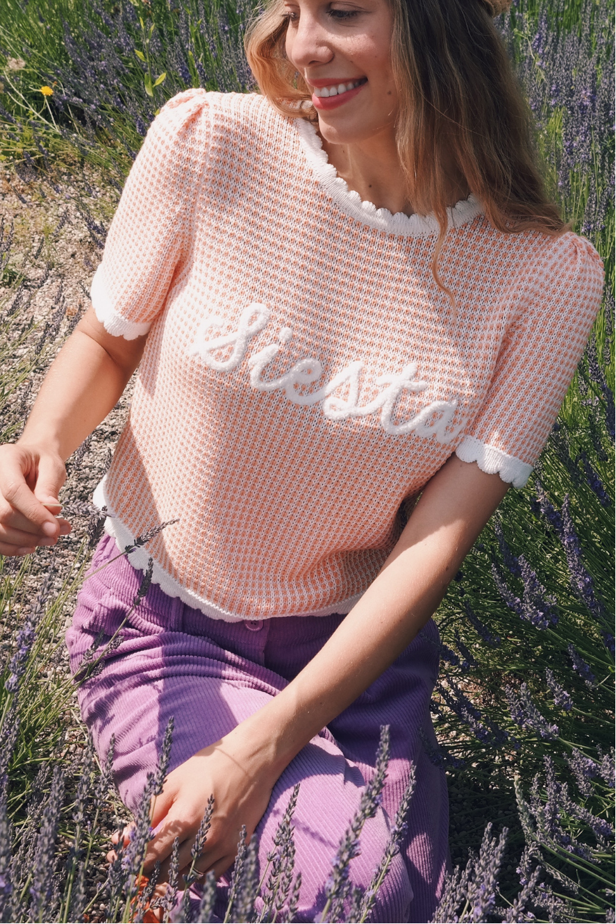 T-SHIRT FRIDA MORELOWO-BIAŁY Z BAWEŁNY ORGANICZNEJ
