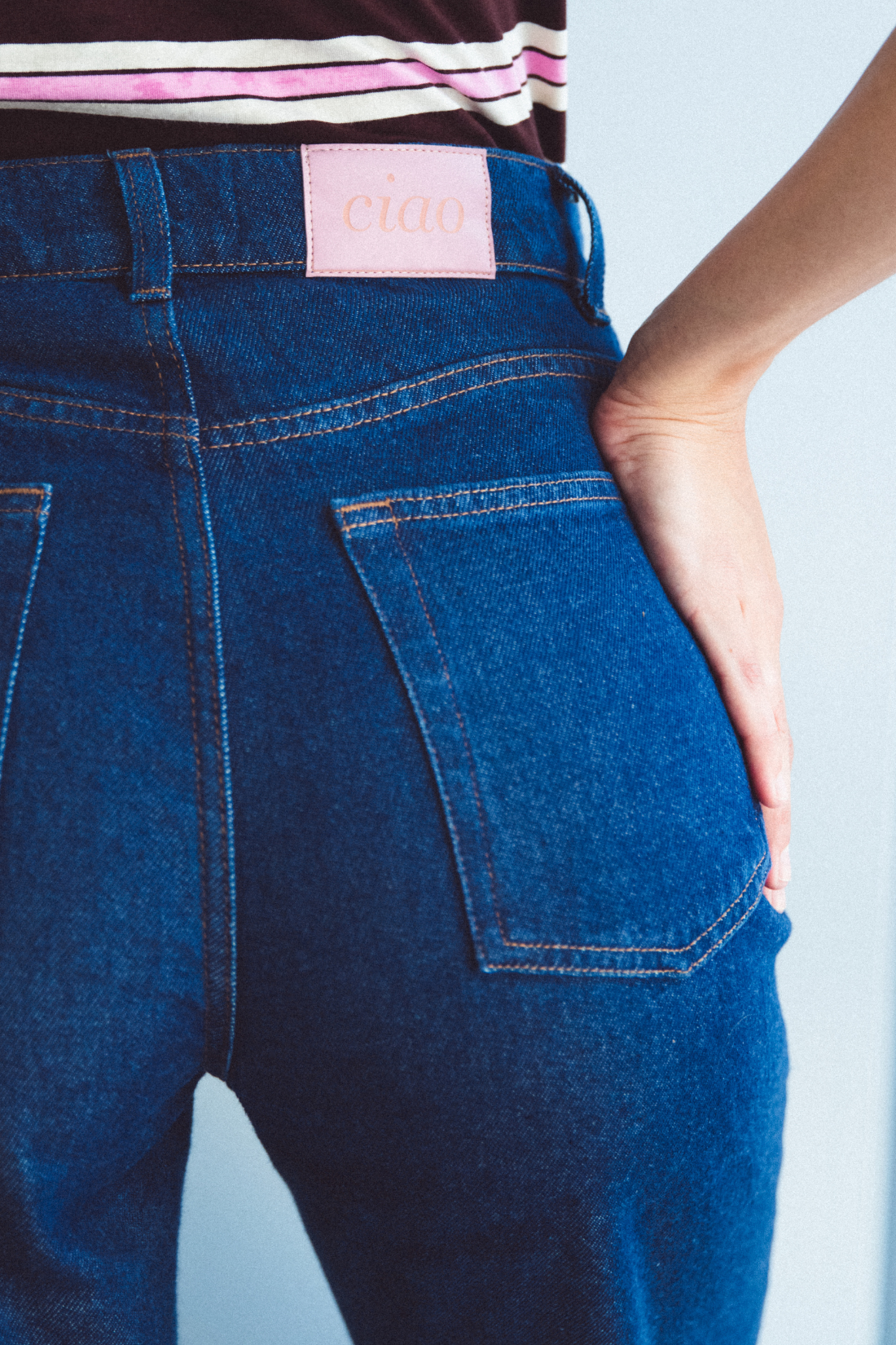 SPODNIE JEANSOWE FEMME CIEMNY NIEBIESKI