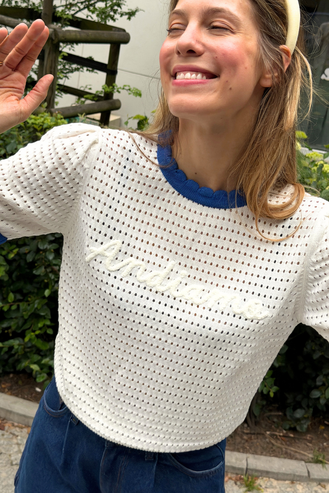 T-SHIRT AMARIS Z BAWEŁNY ORGANICZNEJ ECRU