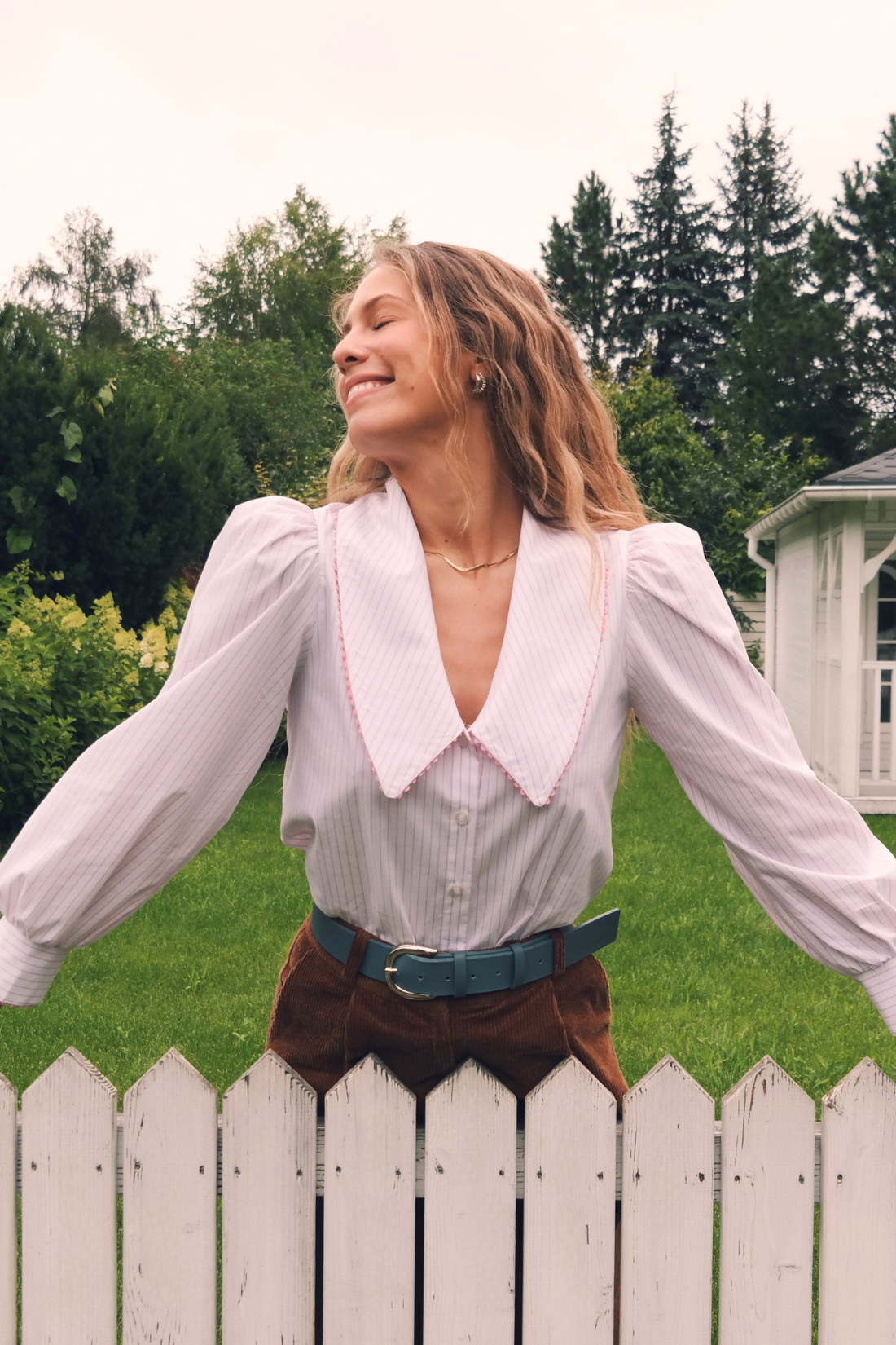 KOSZULA PETITE W PASKI RÓŻOWA