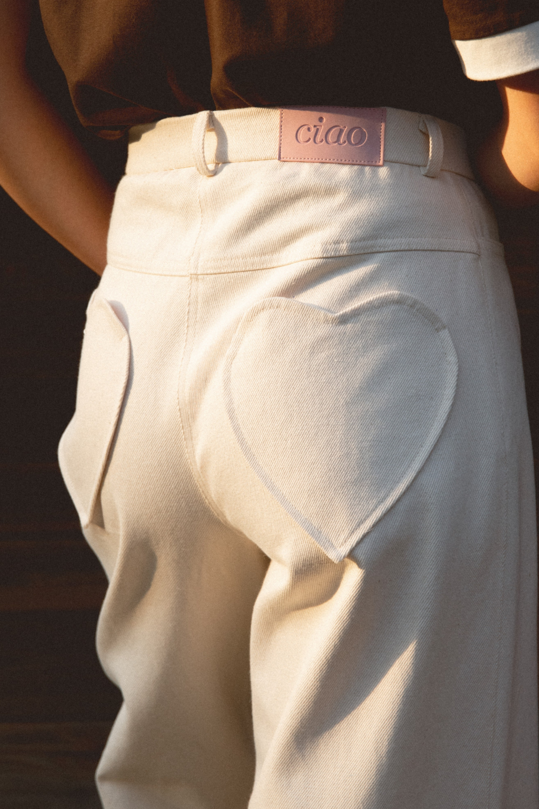 SPODNIE JEANSOWE LOVELY KREMOWE