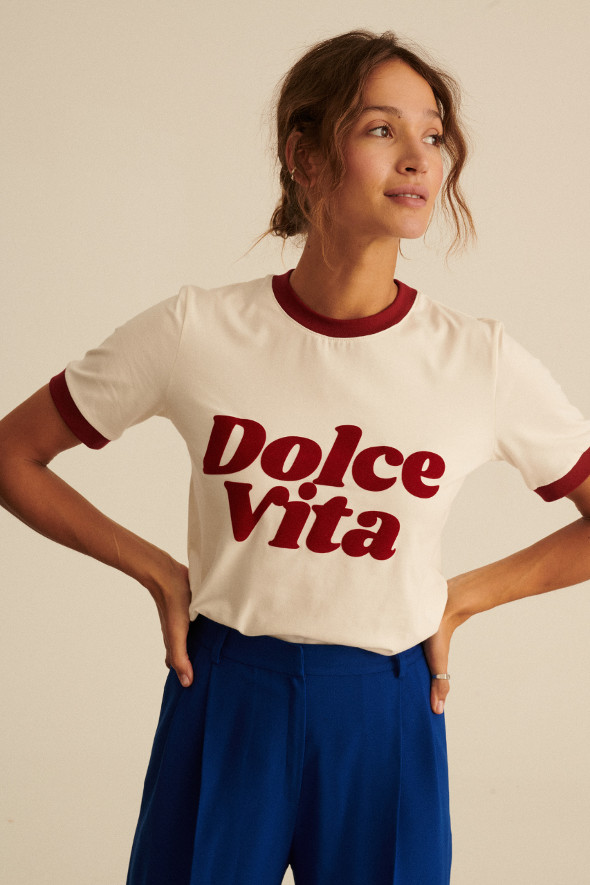 T-SHIRT DOLCE VITA BIAŁY