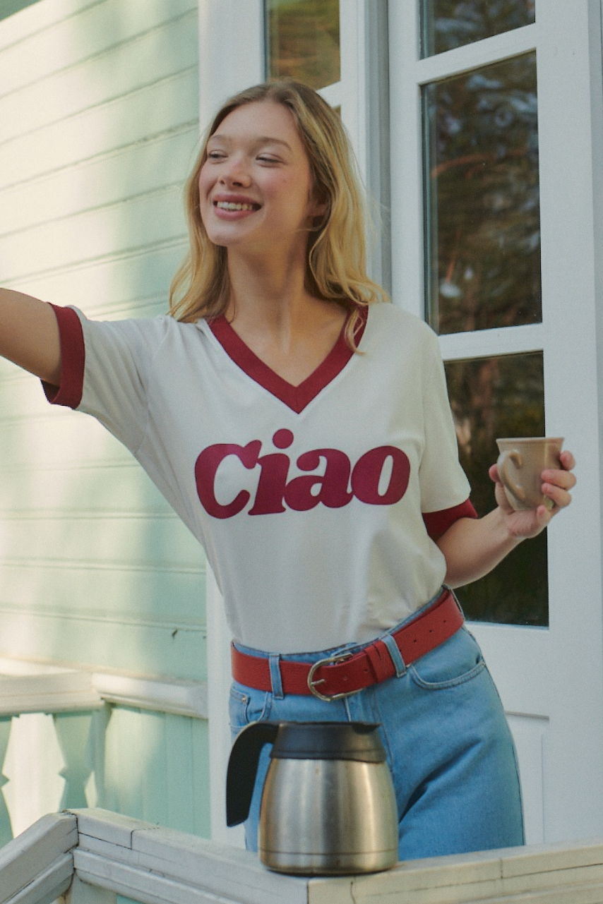 CIAO V-NECK T-SHIRT WHITE