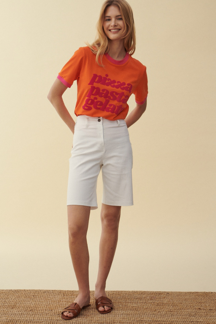 T-SHIRT PIZZA PASTA GELATO ORANGE