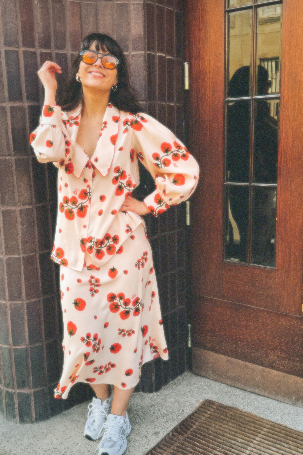 SPÓDNICA MIDI POMODORO KREMOWA