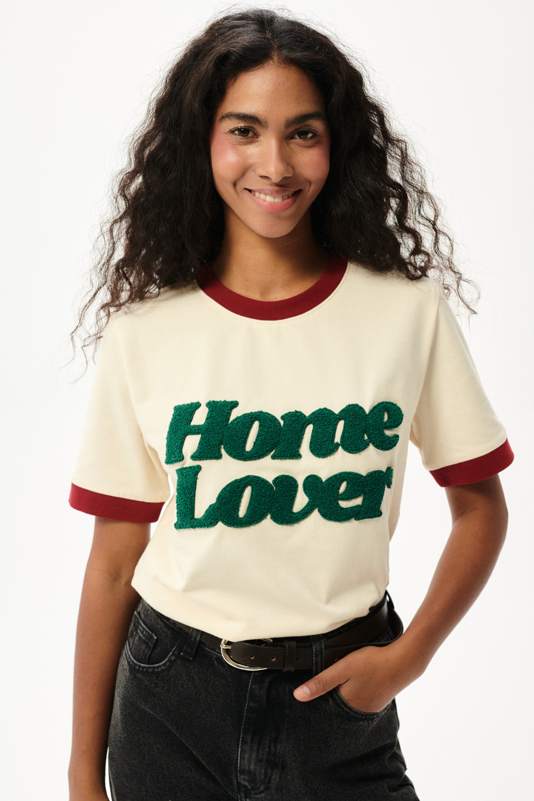 T-SHIRT HOME LOVER KREMOWY