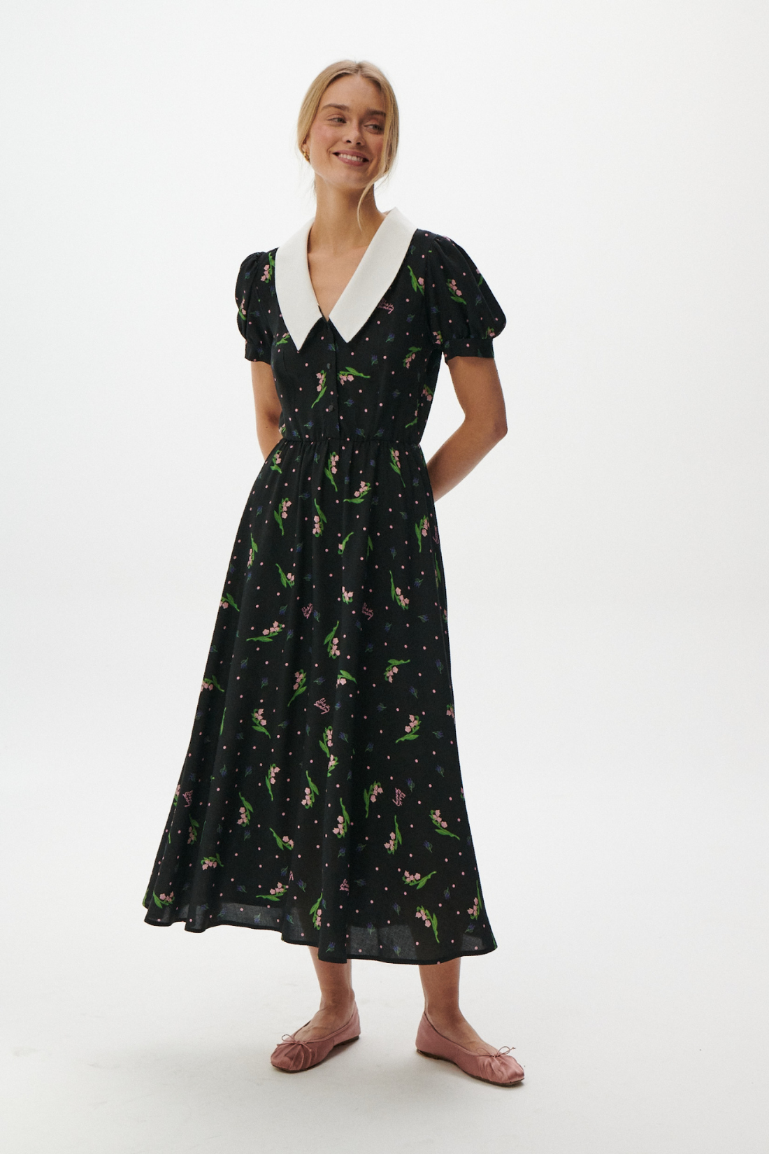 SUKIENKA BELLARIA CZARNA PRINT