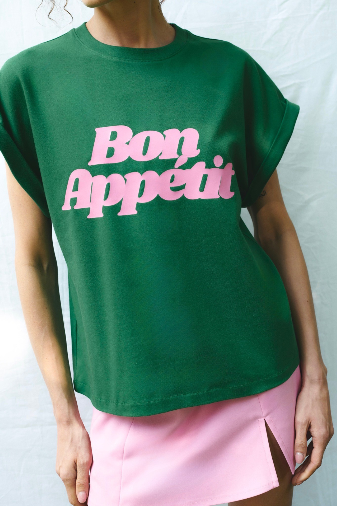 T-SHIRT BON APPETIT ZIELONY