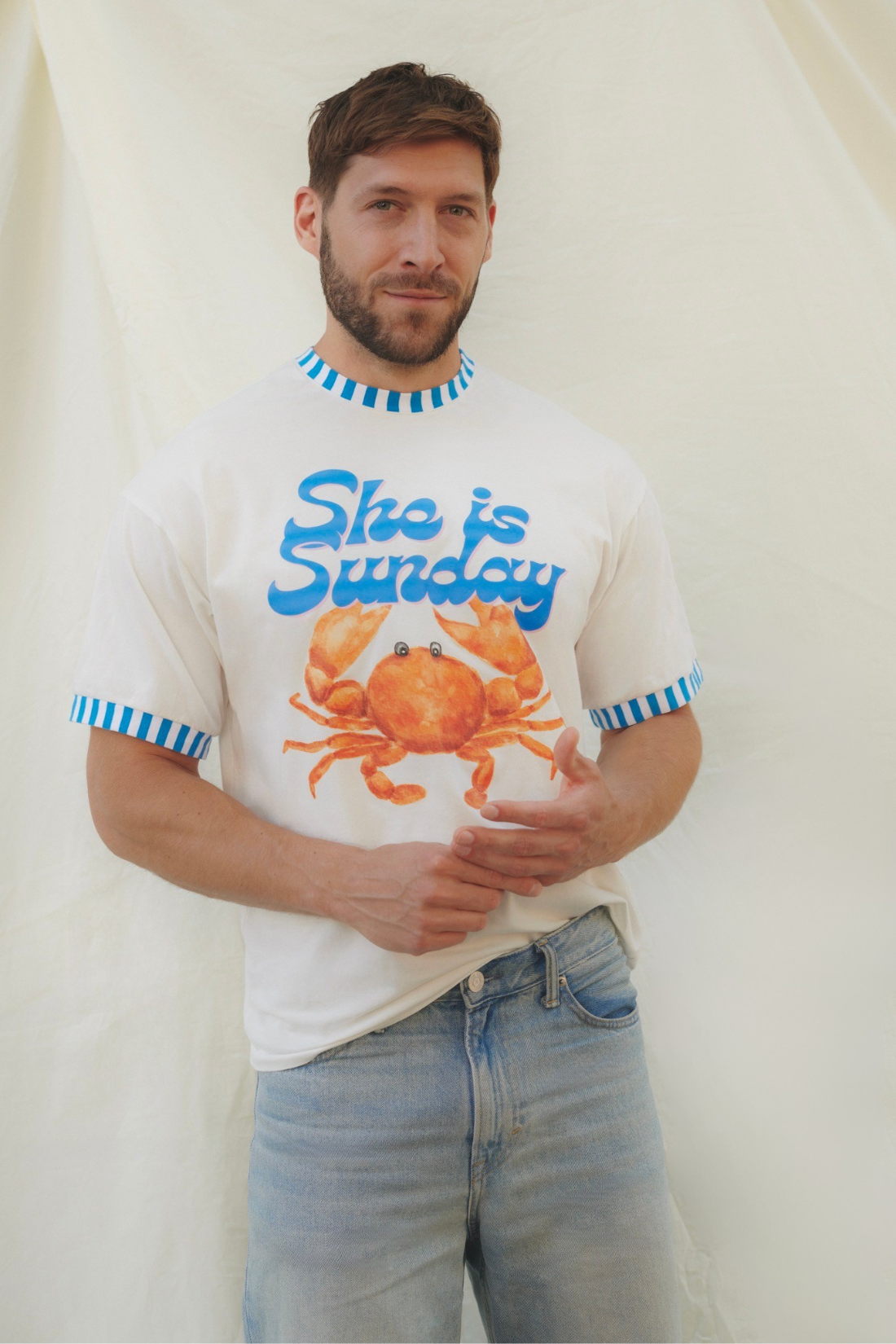 T-SHIRT CRAB BIAŁY - MEN